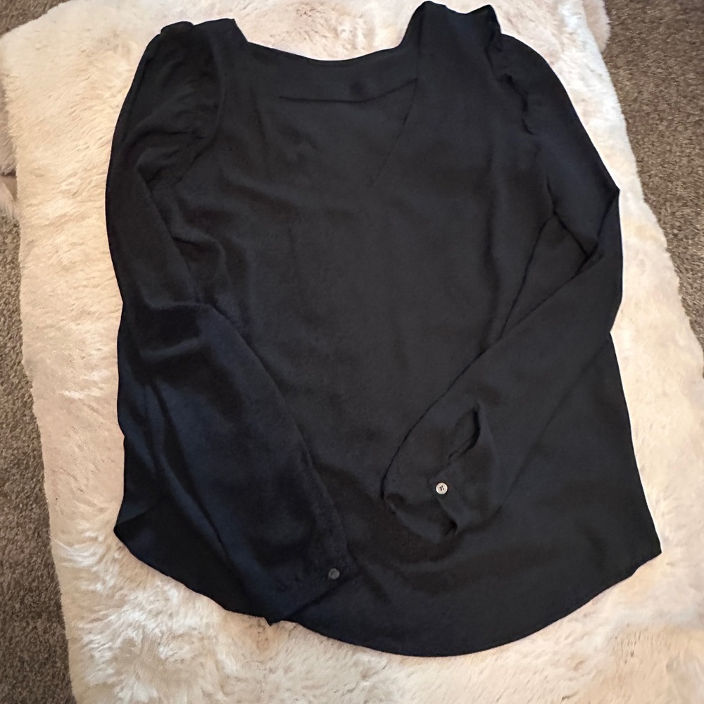 LOFT Black Long Sleeve Blouse